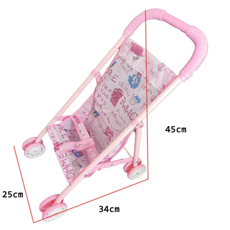Passeggino Reborn Scritte Rosa