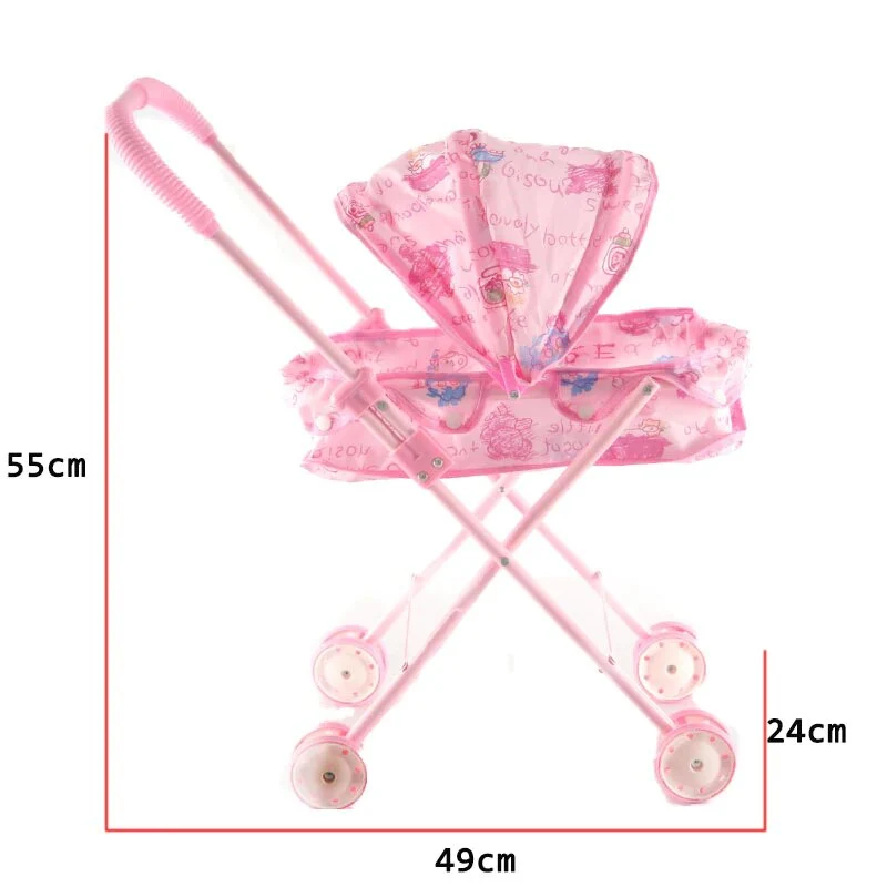 Passeggino Reborn Stampe Rosa