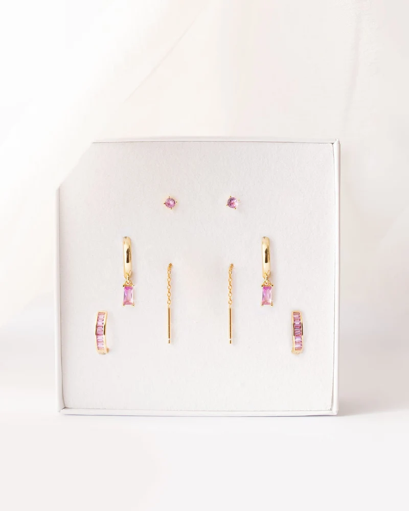 Set Fucsia Placcato Oro