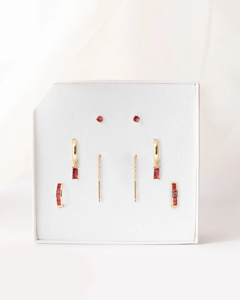 Set Rosso Placcato Oro