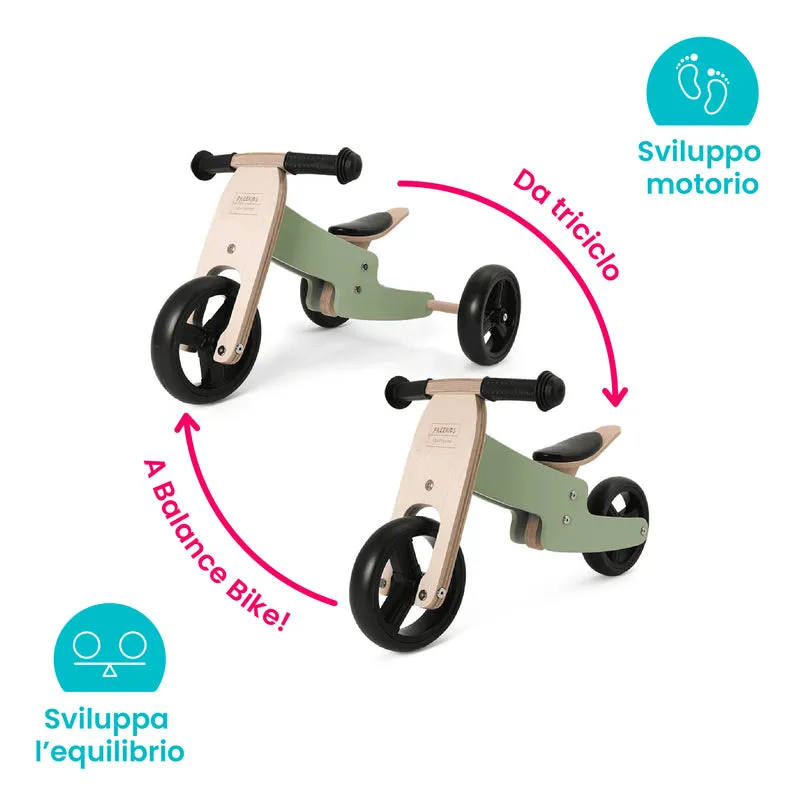 Triciclo & Balance Bike 2 in 1 Bicicletta da Equilibrio