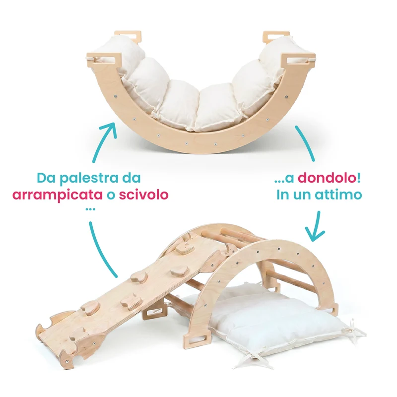 Arco Dondolo Montessori con Cuscino e Rampa