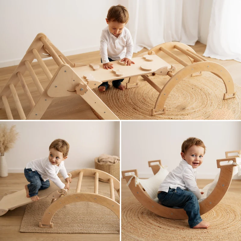 Maxi Set 3 Pezzi Pikler Triangolo + Rampa + Arco
