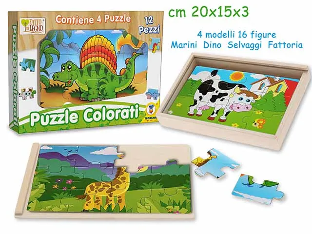 Puzzle colorati in legno