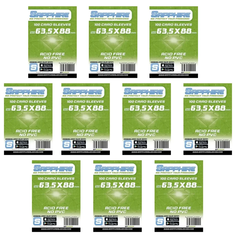 10 Pack Bustine Sapphire 63,5 × 88 mm – Green