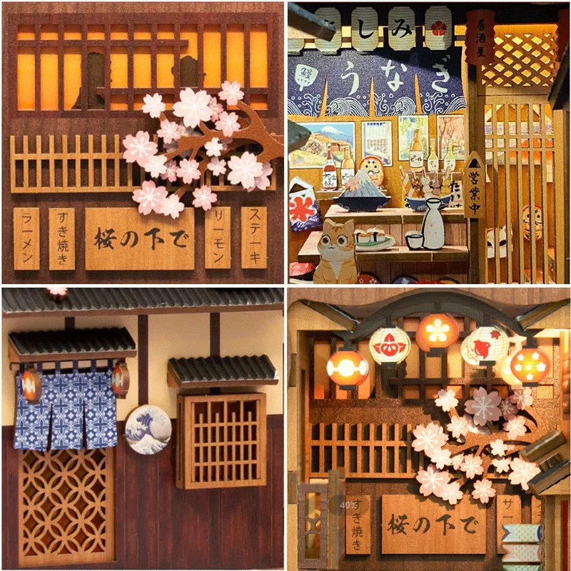 Puzzle 3D Under the Sakura Tree Book Nook Kit CuteBee