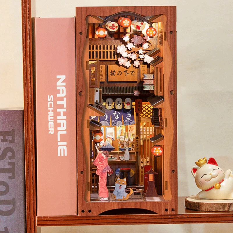Puzzle 3D Under the Sakura Tree Book Nook Kit CuteBee