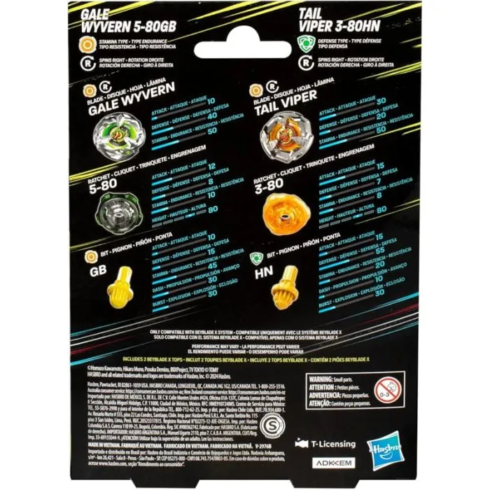 BEYBLADE X – Dual Pack - Gale Wyvern / Tail Viper