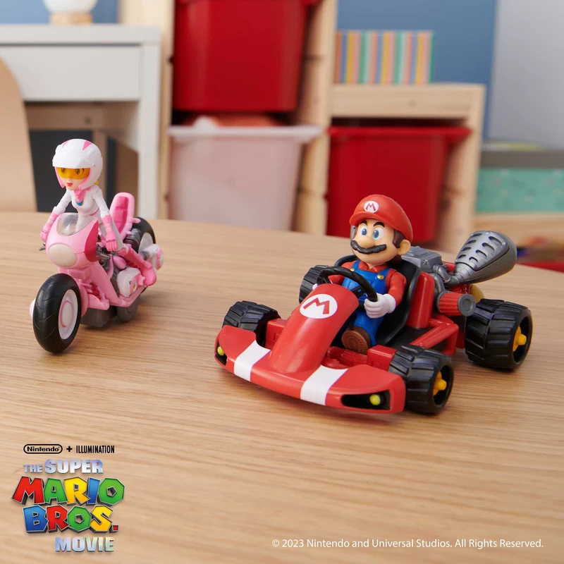 Super Mario Movie personaggi 6 cm con Kart - Peach
