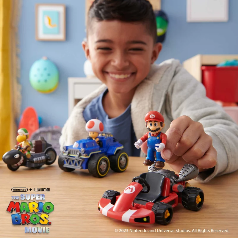 Super Mario Movie personaggi 6 cm con Kart - Mario