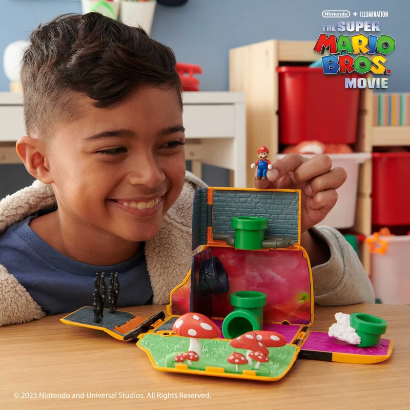 Super Mario Movie playset Mini Van con personaggi 4 cm