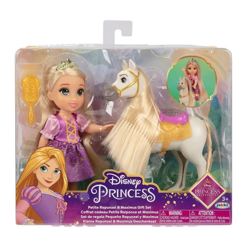Disney Princess bambola Petite 15 cm Rapunzel e Maximus