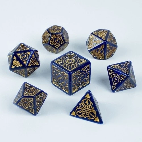 Set Dadi Cthulhu Orrore sull'Orient Express - Blu/Oro