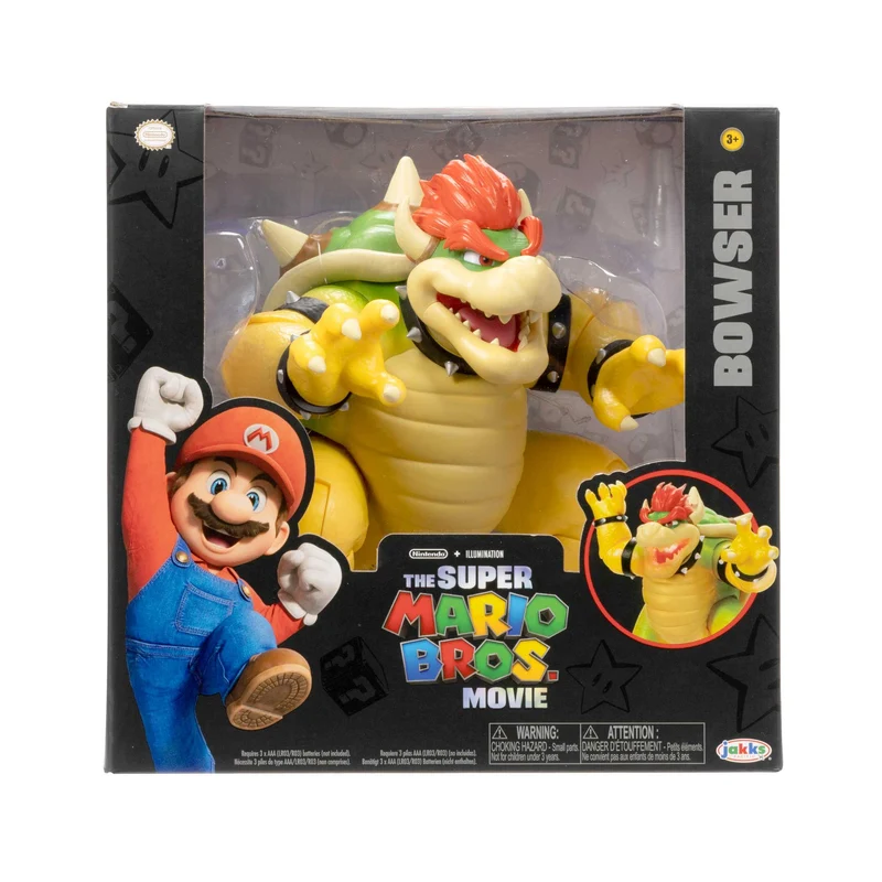 Super Mario Movie action figure di Bowser 18 cm sputafuoco
