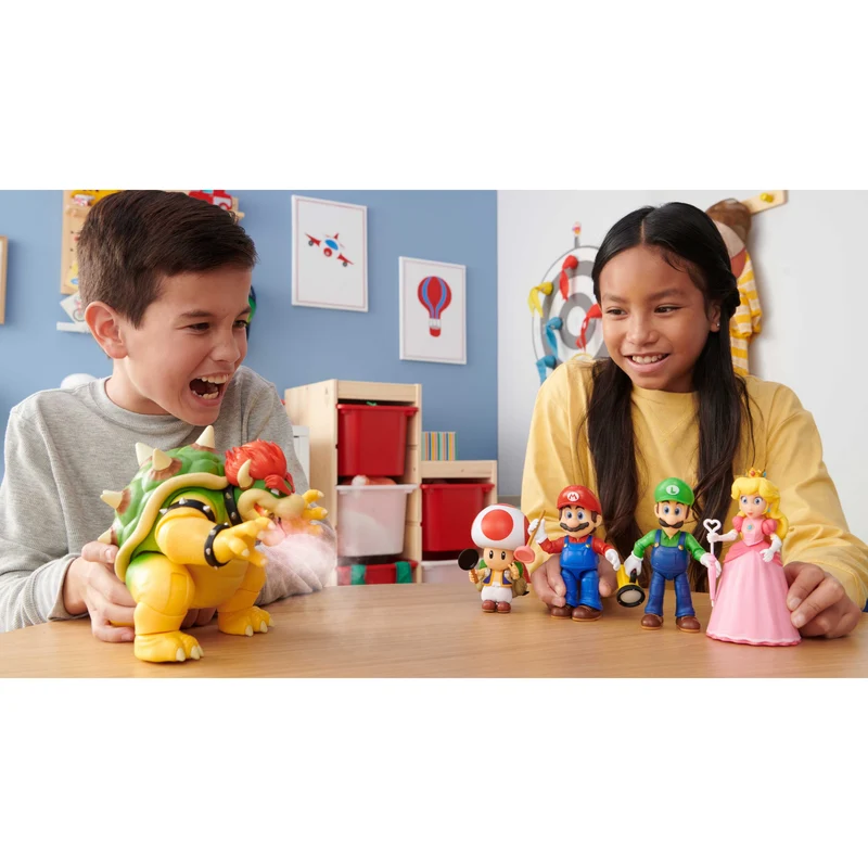 Super Mario Movie action figure di Bowser 18 cm sputafuoco
