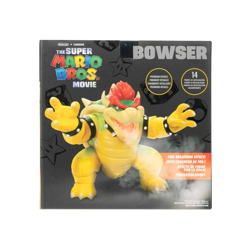 Super Mario Movie action figure di Bowser 18 cm sputafuoco