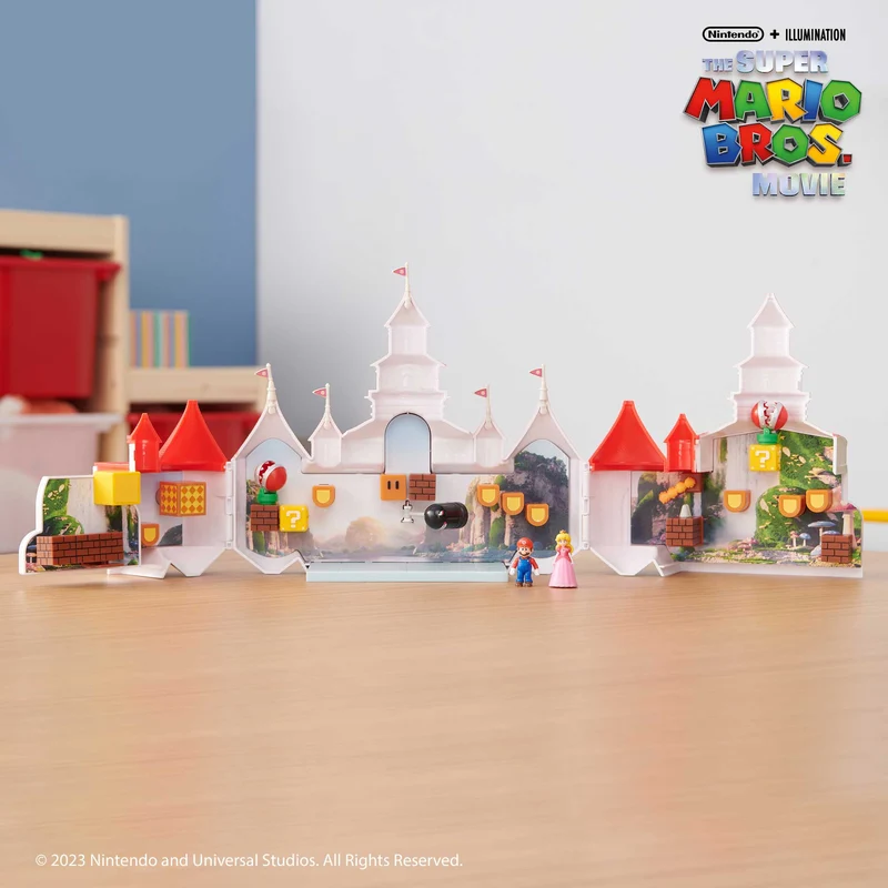 Super Mario Movie Deluxe playset castello di Peach con personaggi 4 cm