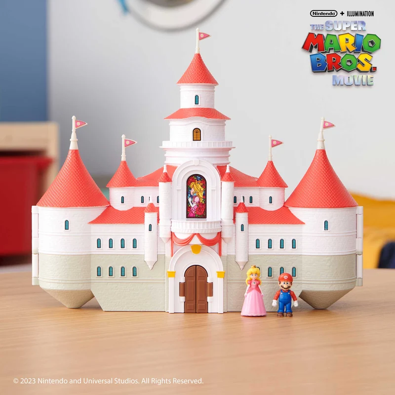 Super Mario Movie Deluxe playset castello di Peach con personaggi 4 cm
