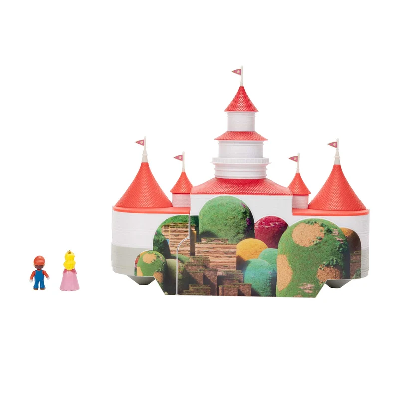 Super Mario Movie Deluxe playset castello di Peach con personaggi 4 cm
