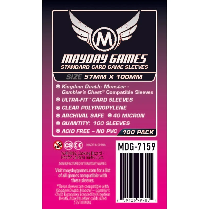 Kingdom Death Gamblers Chest Sleeves 57x100mm (100)