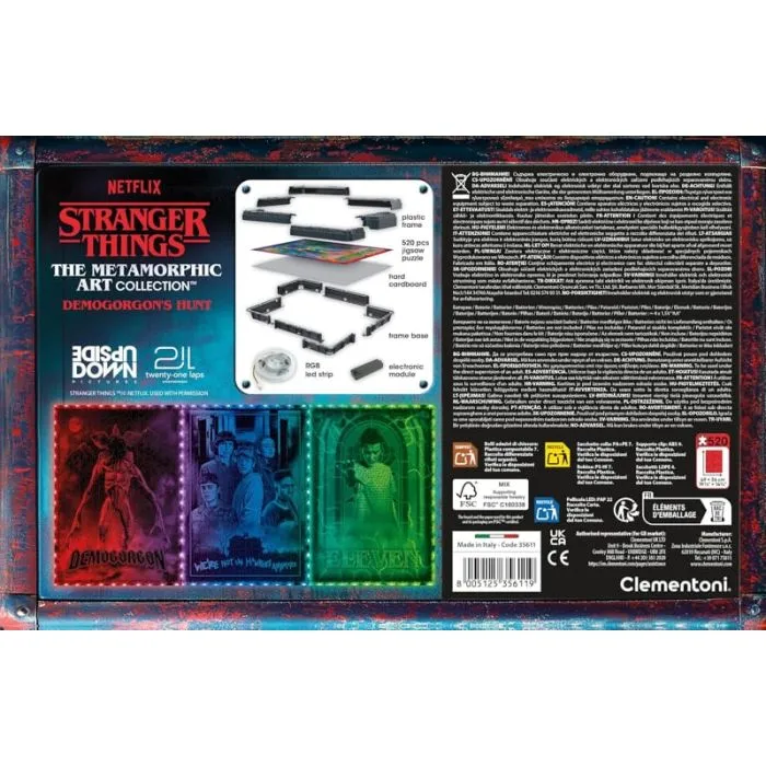 Stranger Things - Metamorphic Art Collection - Demogorgon’s Hunt - Puzzle Interattivo con Cornice 520 Pezzi