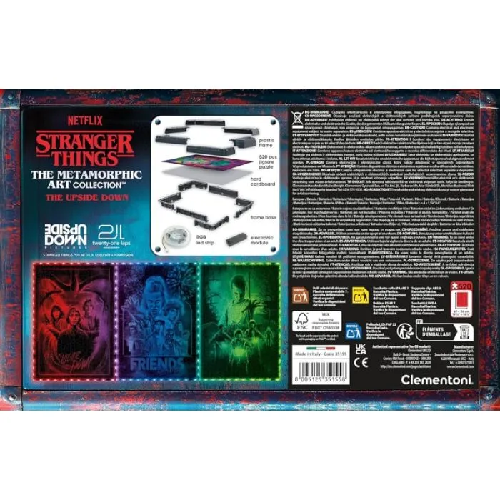 Stranger Things - Metamorphic Art Collection - The Upside Down - Puzzle Interattivo con Cornice 520 Pezzi