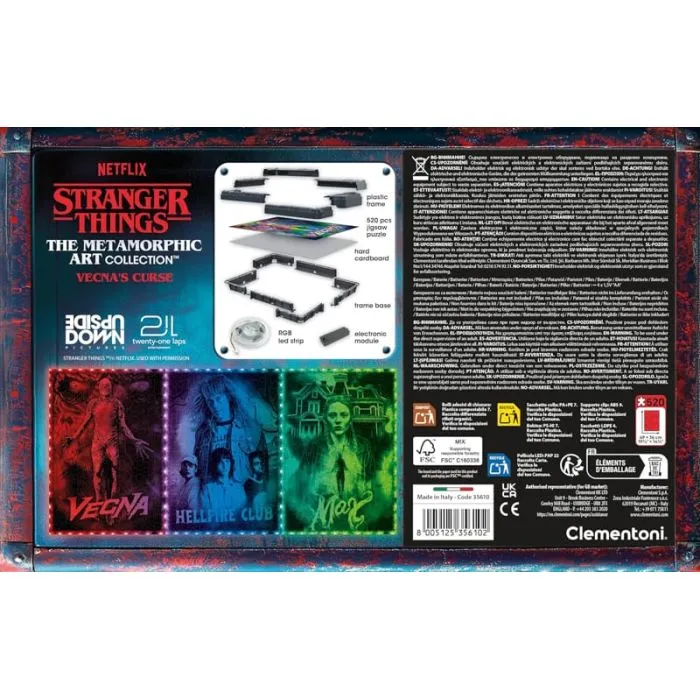 Stranger Things - Metamorphic Art Collection - Vecna's Curse - Puzzle Interattivo con Cornice 520 Pezzi