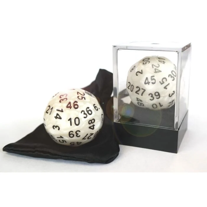 Dado a 50 Facce (D50) - Bianco Perla con Sacchetto