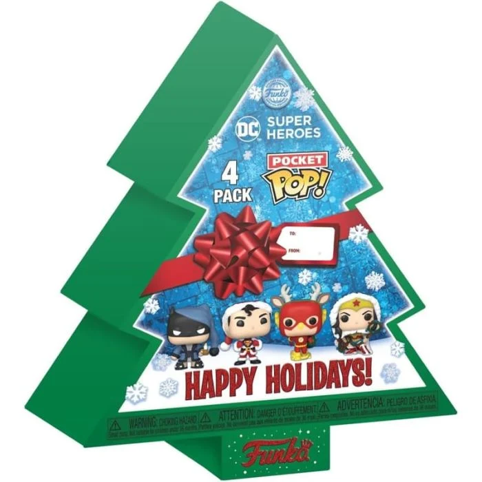 Funko Pop! Keychain - DC Super Heroes - Tree Holiday - (Pack da 4)