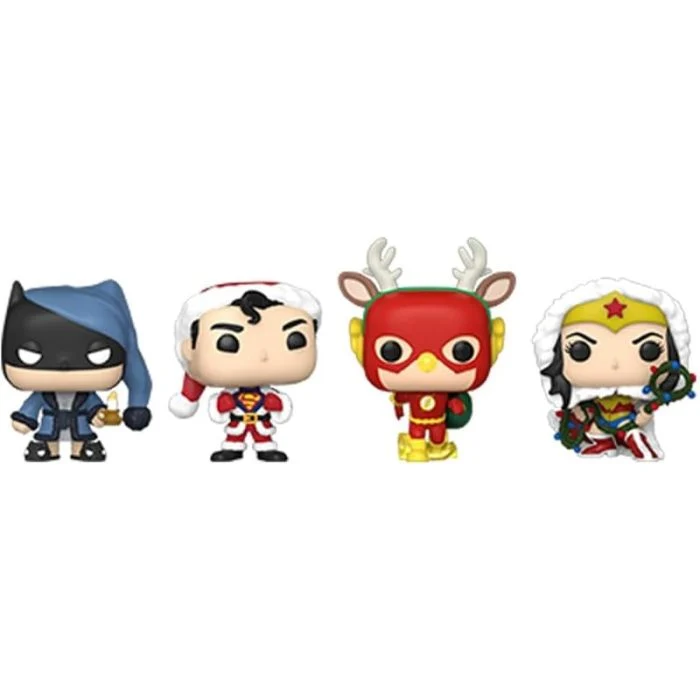 Funko Pop! Keychain - DC Super Heroes - Tree Holiday - (Pack da 4)