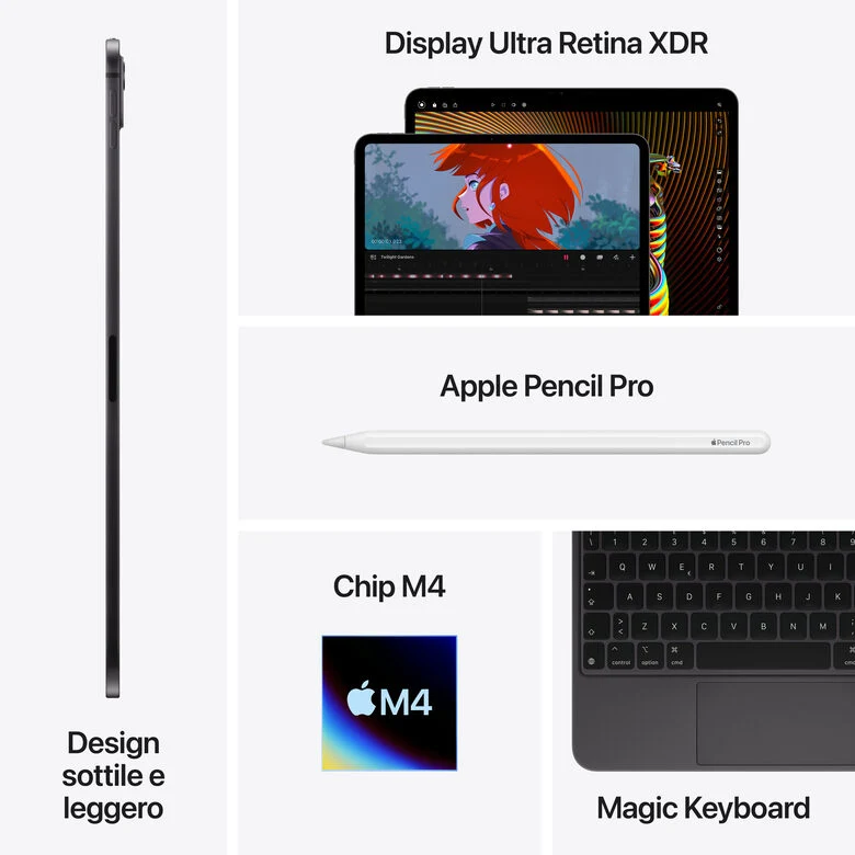 Apple iPad Pro 11'' Wi-Fi 1TB Standard glass - Nero Siderale