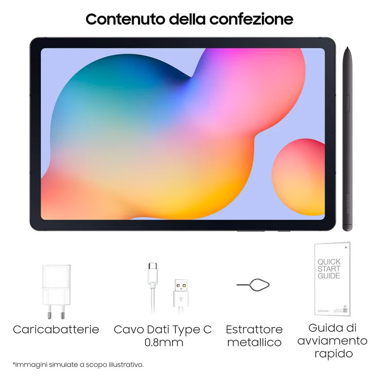 Samsung Galaxy Tab S6 Lite Tablet Android 10.4 Pollici LTE RAM 4 GB, 64 GB espandibili Tablet Android 12 Oxford Gray
