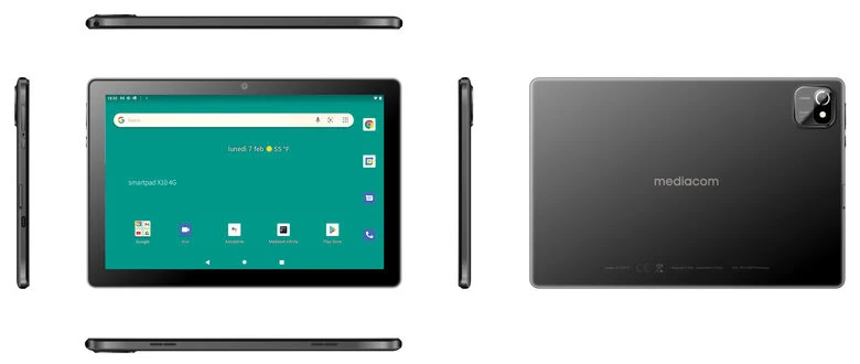 Mediacom SmartPad X10 4G LTE-FDD 32 GB 25,6 cm (10.1") Spreadtrum 2 GB Android 12 Go edition Nero