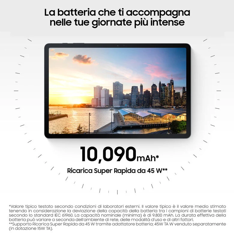 Samsung Galaxy Tab S7 FE Tablet Android 12,4 Pollici 5G RAM 4 GB 64 GB Tablet Android 11 Black