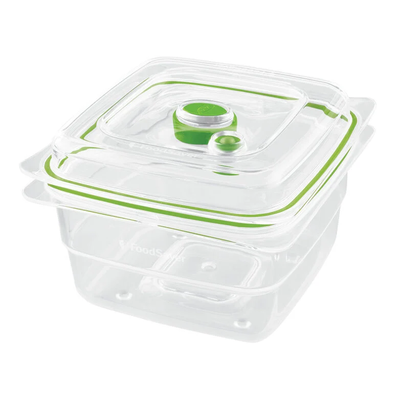 FoodSaver FFC005X recipiente per cibo Quadrato Scatola 1,2 L Verde, Trasparente 1 pz