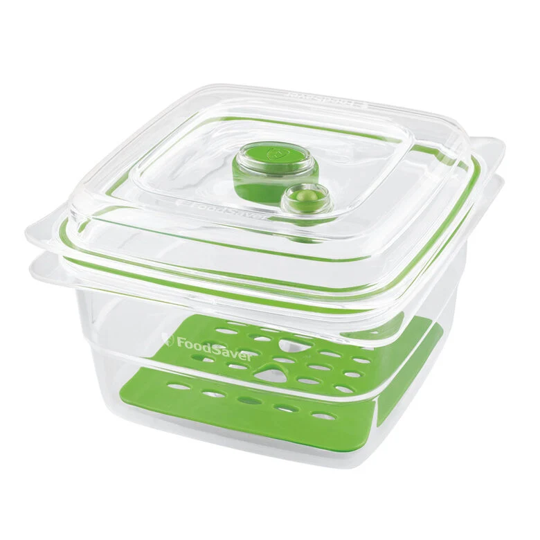 FoodSaver FFC005X recipiente per cibo Quadrato Scatola 1,2 L Verde, Trasparente 1 pz
