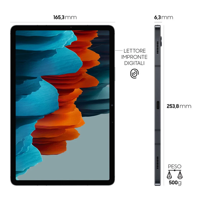 Samsung Galaxy Tab S7 LTE SM-T875NZKAEUE 4G 128 GB 27,9 cm (11") Qualcomm Snapdragon 6 GB Wi-Fi 6 (802.11ax) Android 11 Nero