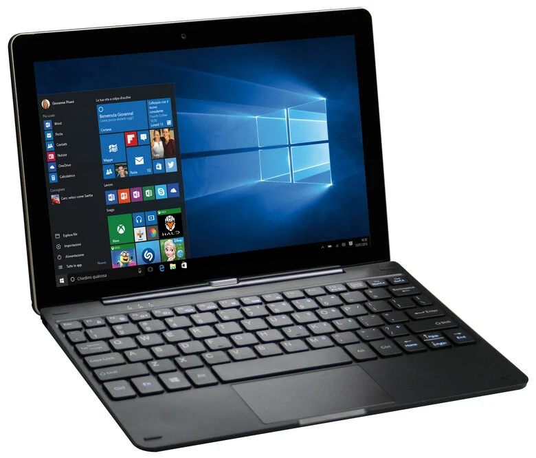 Mediacom 10.1 X201 Ibrido (2 in 1) 25,6 cm (10.1") Touch screen Intel Atom® 2 GB DDR3L-SDRAM 32 GB SSD Windows 10 Home Nero