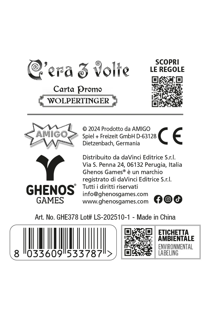 C'era 3 volte — Carta promo Wolpertinger