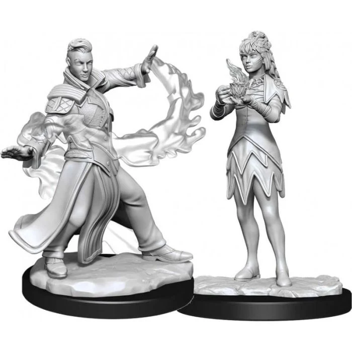 Umano Mago Maschio (Killian) e Driade Mago Femmina (Dina) - 2 Miniature Magic the Gathering W15