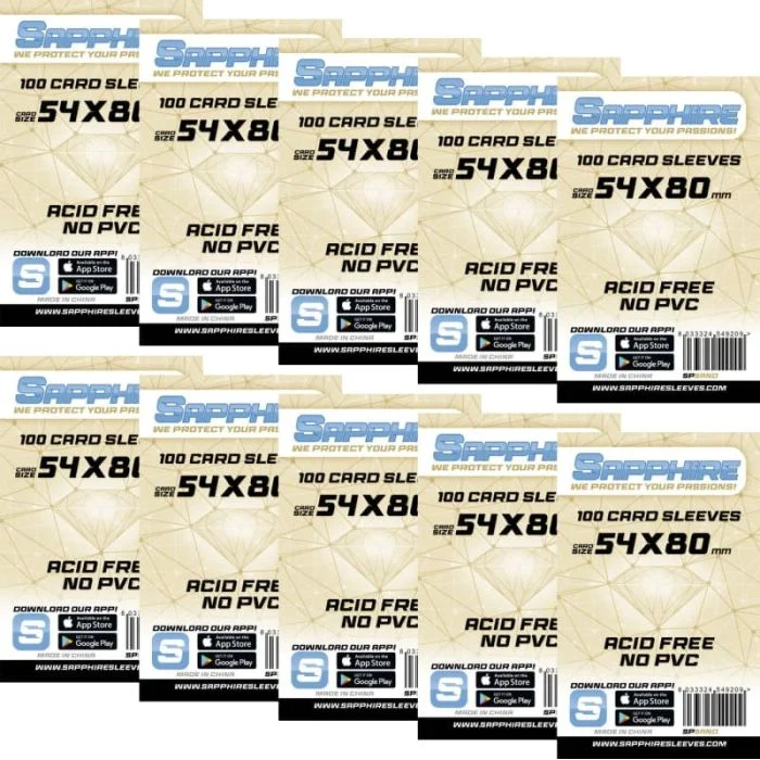 10x 100 Bustine Sapphire SAND 54x80 | Mythic Bundle