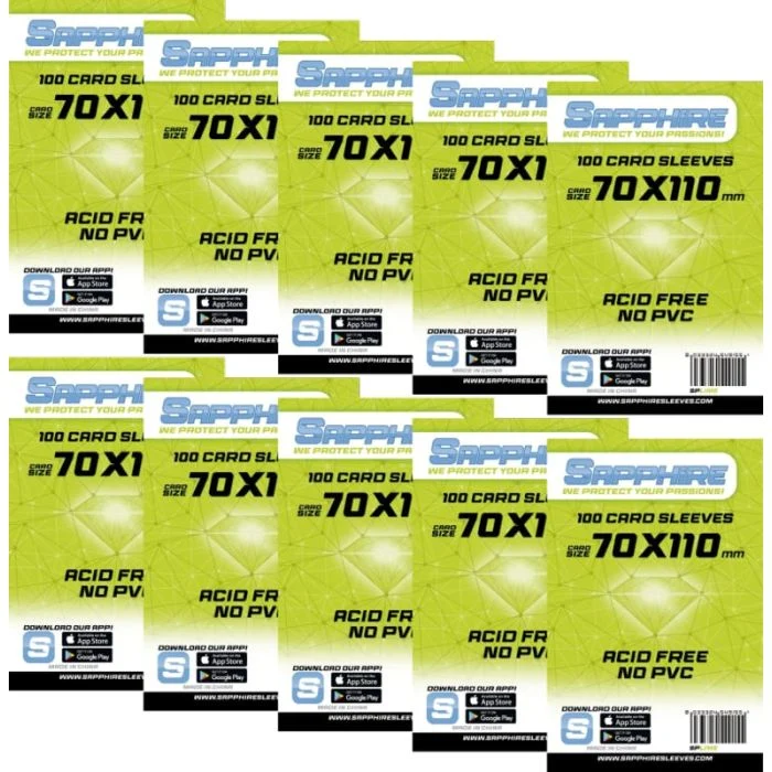 10x 100 Bustine Sapphire LIME 70x110 | Mythic Bundle