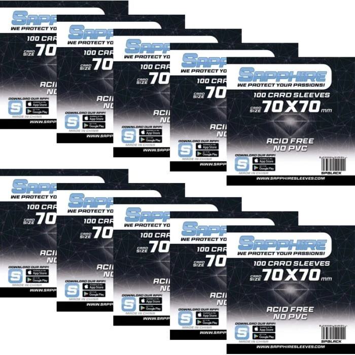 10x 100 Bustine Sapphire BLACK 70x70 | Mythic Bundle