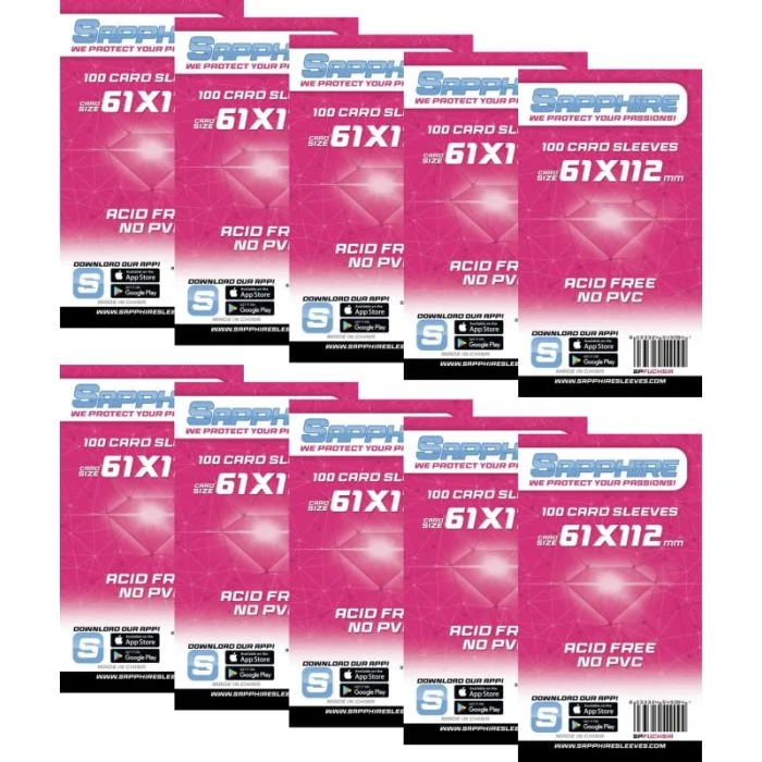 10x 100 Bustine Sapphire FUCHSIA 61x112 | Mythic Bundle