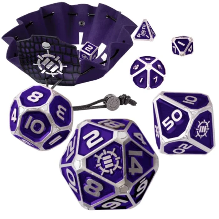 Set di 7 Dadi Metallici RPG Enhance - Viola