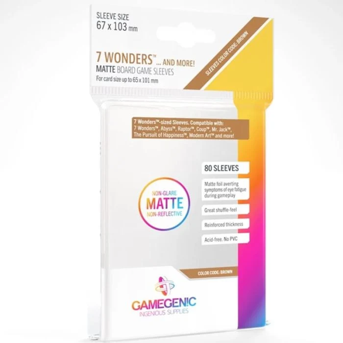 Bustine Gamegenic Matte Board Game Sleeves Brown 80 (67x103)