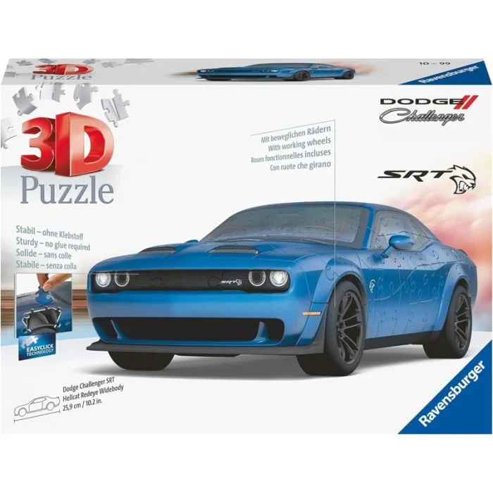 Puzzle 3D Dodge Challenger Scat Pack Blu - 163 Pezzi