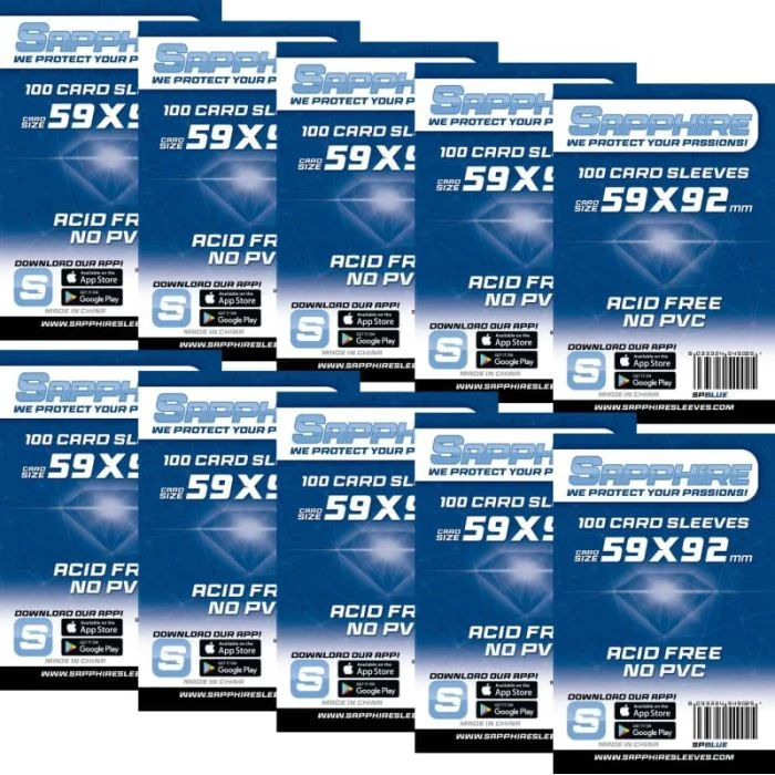 10x 100 Bustine Sapphire BLUE 59x92 | Mythic Bundle