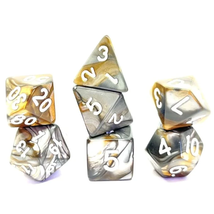 Set di 7 Dadi Rusty-Gold