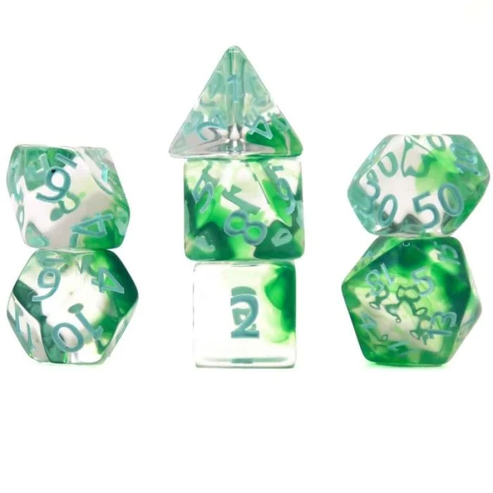 Set di 7 Dadi Transparenti - Bamboo